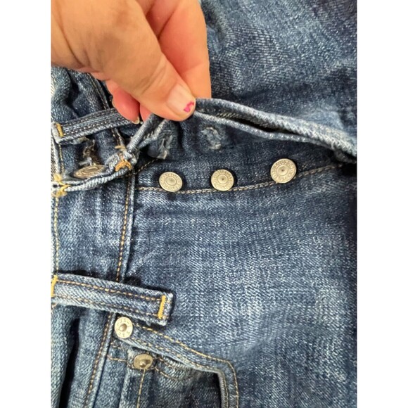 Levis 501 Jeans Mens 31x34 Button Fly Original Fit Dark Wash Straight Leg Denim - Picture 6 of 9